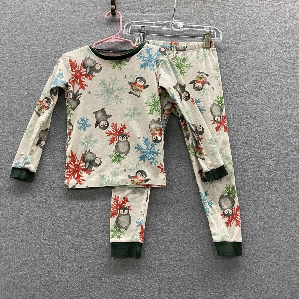 Burt’s Bees Kids Pajamas 5T Penguin Snowflake Christmas Holiday 2 Piece PJs